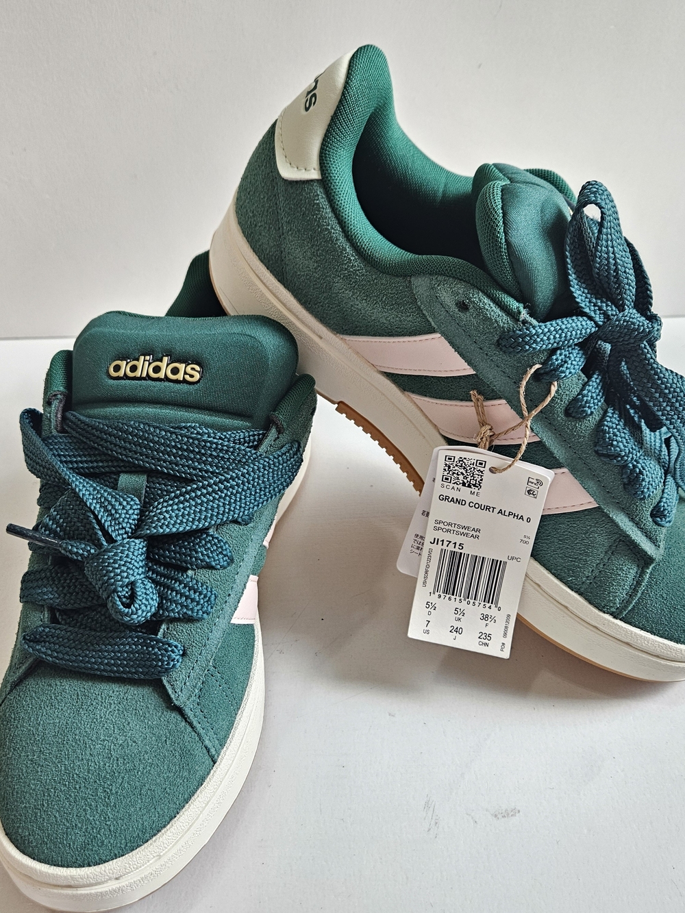 adidas Grand Court Alpha Sneakers in Teal and White